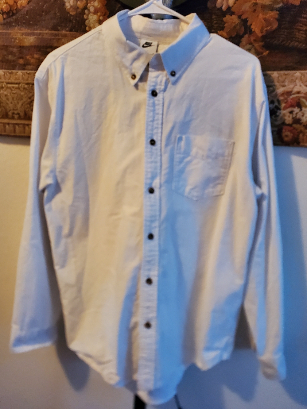 Nike White Button Down Shirt Mens S Cotton